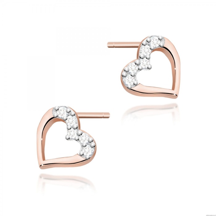 Kolczyki K0503 z diamentami różowe złoto