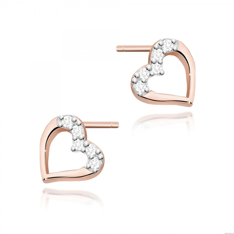 Kolczyki K0503 z diamentami różowe złoto