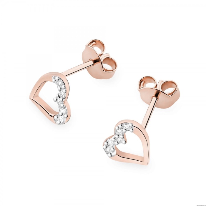 Kolczyki K0503 z diamentami różowe złoto