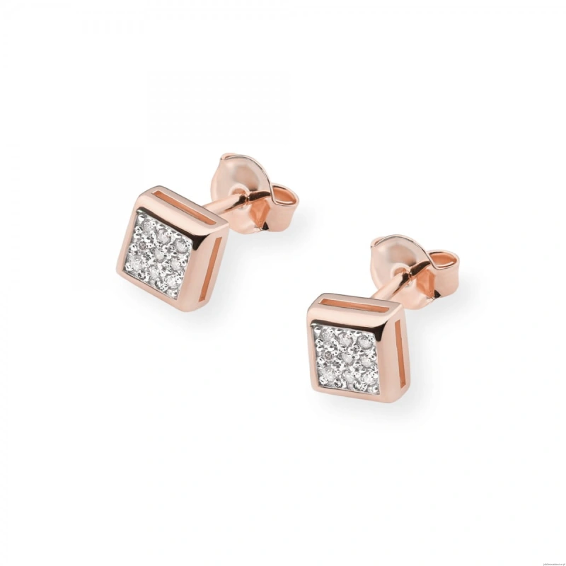 Kolczyki K0036 z diamentami różowe złoto