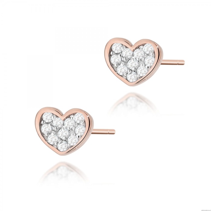 Kolczyki K0021 z diamentami różowe złoto