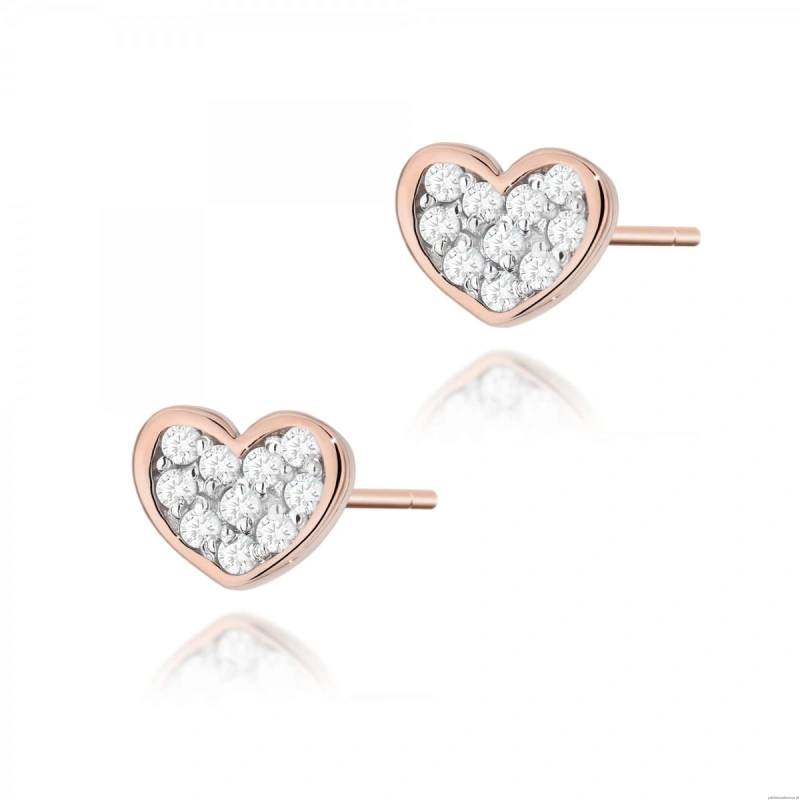Kolczyki K0021 z diamentami różowe złoto