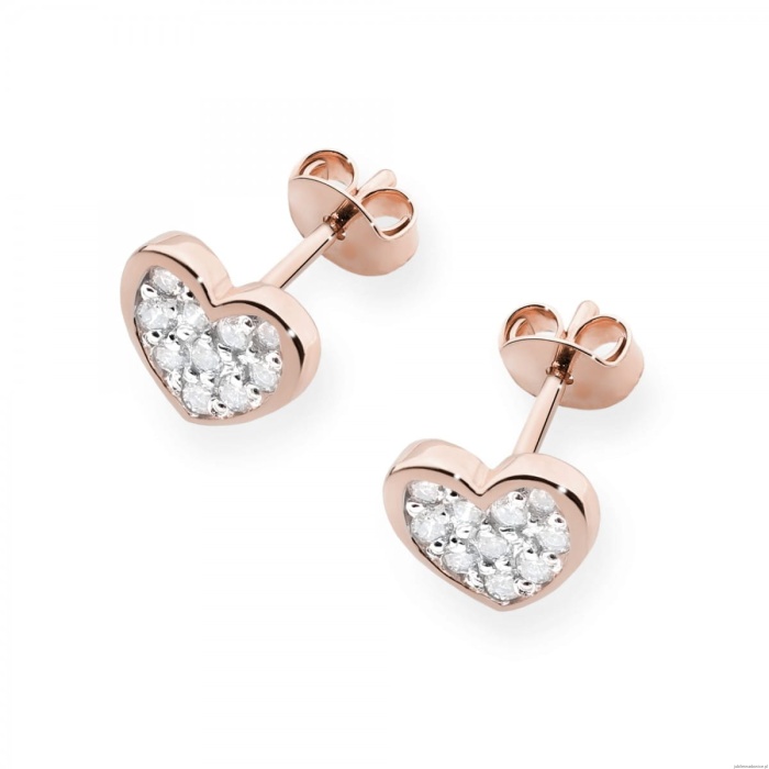 Kolczyki K0021 z diamentami różowe złoto