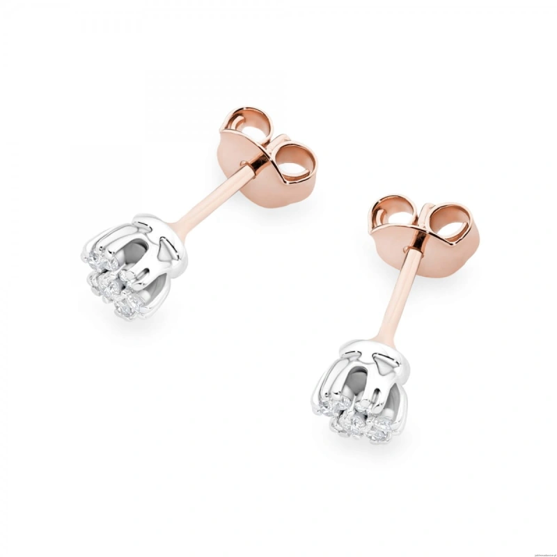 Kolczyki K0026 z diamentami różowe złoto