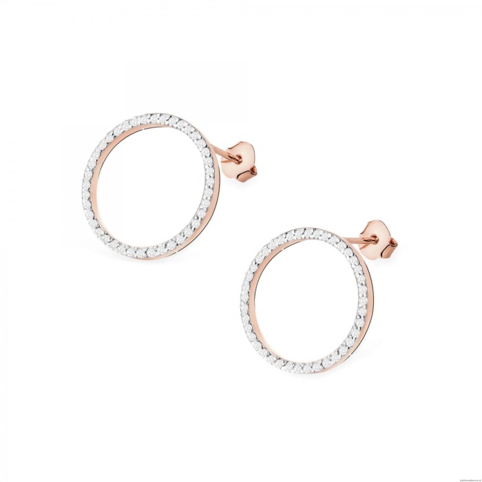 Kolczyki K0442 z diamentami różowe złoto