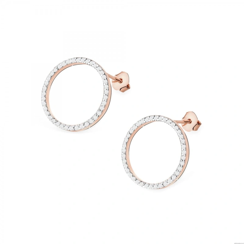 Kolczyki K0442 z diamentami różowe złoto