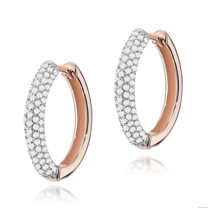 Kolczyki K0515 z diamentami różowe złoto