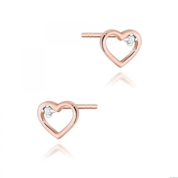 Kolczyki K0079 Diament 2 x 0,005ct różowe złoto