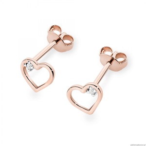 Kolczyki K0079 Diament 2 x 0,005ct różowe złoto