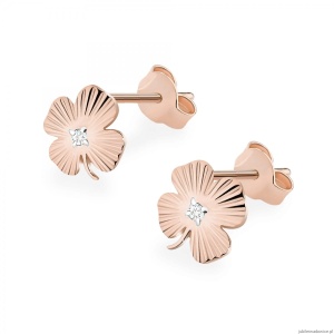 Kolczyki K0073 Diament 2 x 0,005ct różowe złoto