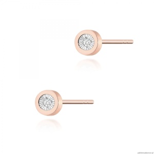 Kolczyki K0071 Diament 2 x 0,0145ct różowe złoto