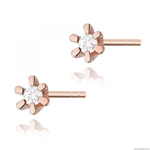 Kolczyki K0029 Diament 2 x 0,02ct różowe złoto