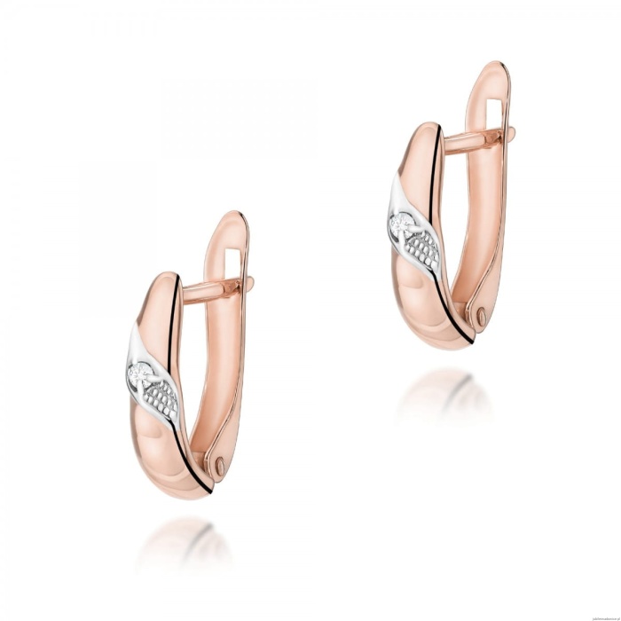 Kolczyki K0012 Diament 2 x 0,02ct różowe złoto