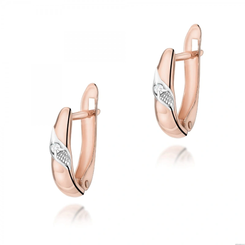 Kolczyki K0012 Diament 2 x 0,02ct różowe złoto