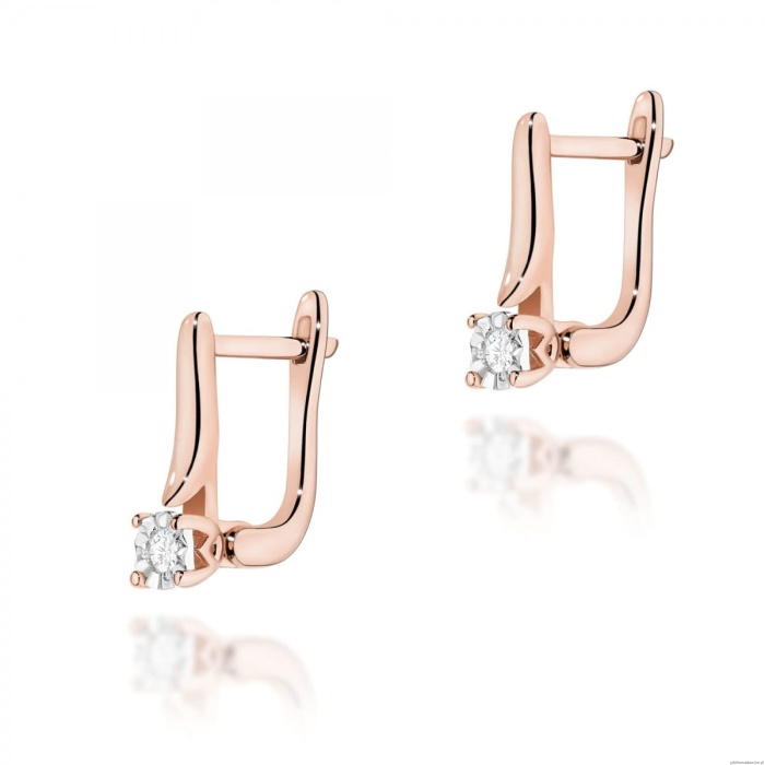 Kolczyki K0065 Diament 2 x 0,03ct różowe złoto