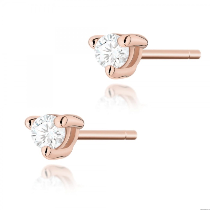 Kolczyki K0035 Diament 2 x 0,04ct różowe złoto