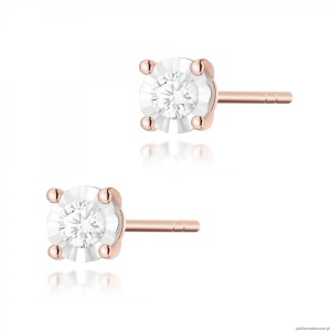 Kolczyki K0058 Diament 2 x 0,08ct różowe złoto