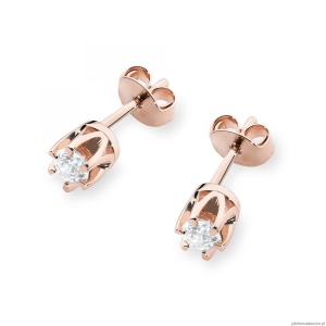 Kolczyki K0032 Diament 2 x 0,08ct różowe złoto