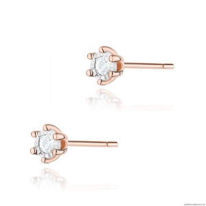 Kolczyki K0222BT Diament 2 x 0,08ct różowe złoto