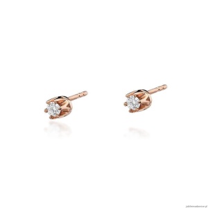 Kolczyki K0032 Diament 2 x 0,10ct różowe złoto