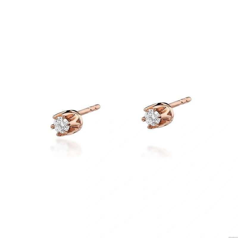 Kolczyki K0032 Diament 2 x 0,10ct różowe złoto