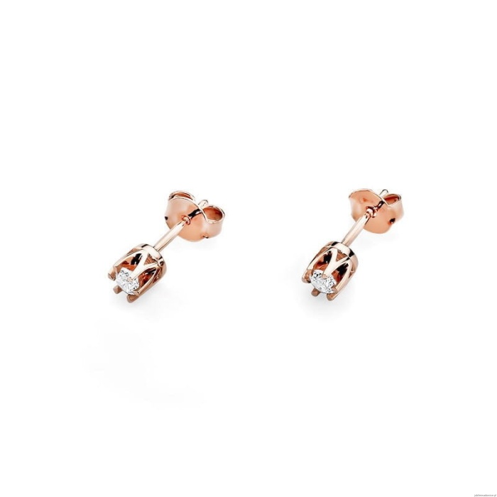Kolczyki K0032 Diament 2 x 0,10ct różowe złoto