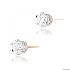 Kolczyki K0068 Diament 2 x 0,15ct różowe złoto