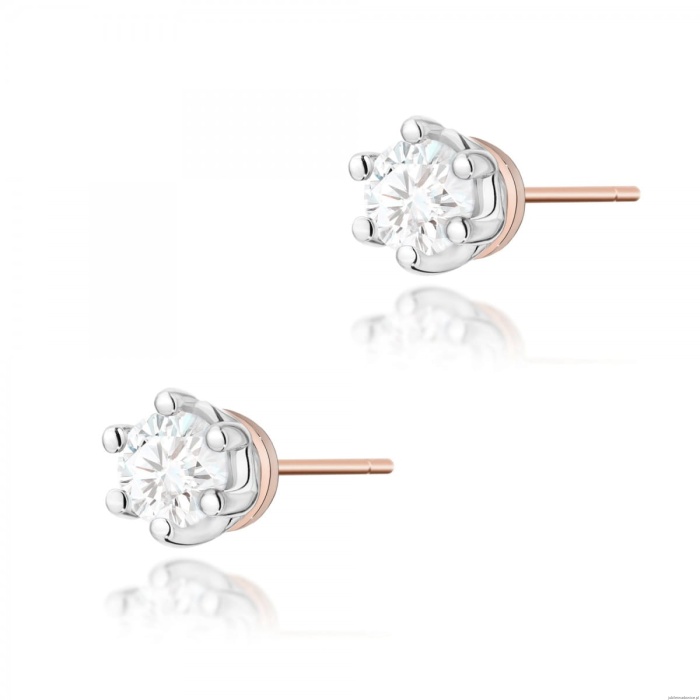 Kolczyki K0068 Diament 2 x 0,15ct różowe złoto