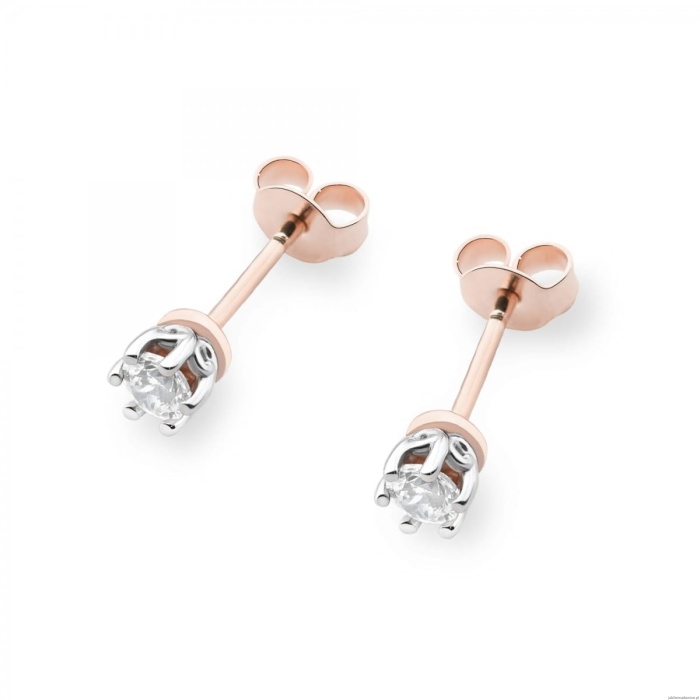 Kolczyki K0068 Diament 2 x 0,15ct różowe złoto