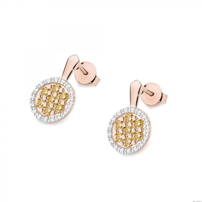 Kolczyki K0440 z diamentami różowe złoto