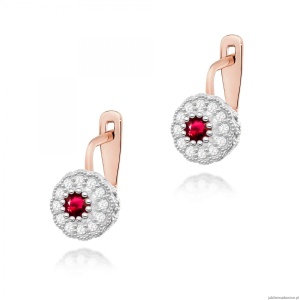 Kolczyki K0284 Rubin 2 x 0,15ct różowe złoto