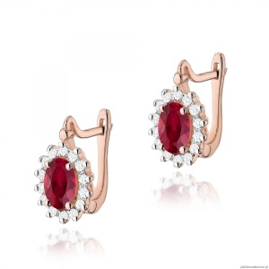 Kolczyki K0182 Rubin 2 x 0,60ct różowe złoto