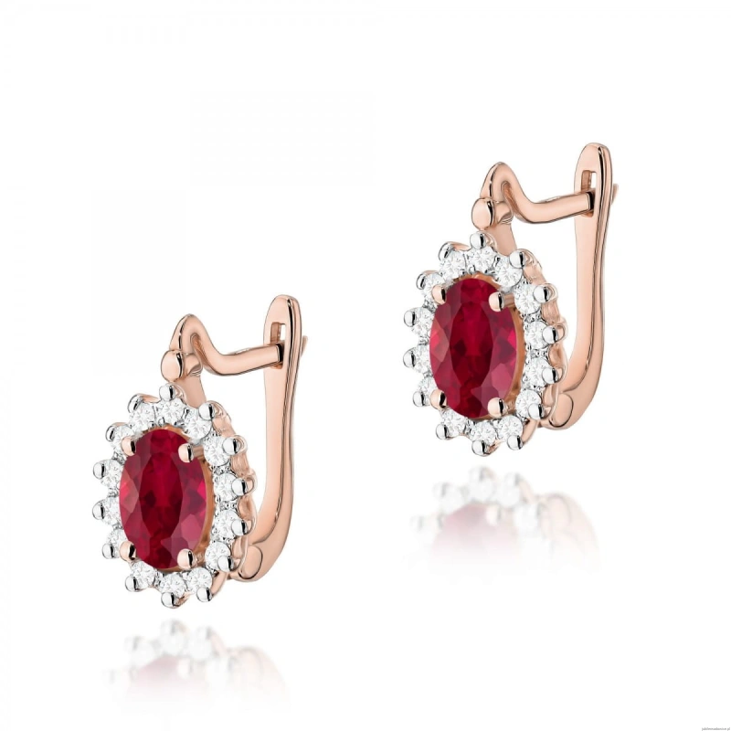 Kolczyki K0182 Rubin 2 x 0,60ct różowe złoto