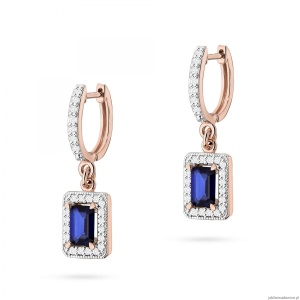 Kolczyki K0422 Szafir 2 x 0,60ct różowe złoto