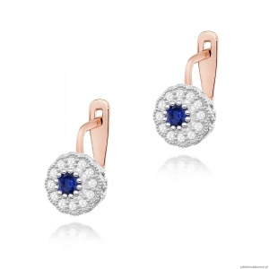 Kolczyki K0284 Szafir 2 x 0,15ct różowe złoto