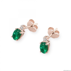 Kolczyki K0001 Szmaragd 2 x 0,40ct różowe złoto