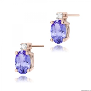 Kolczyki K0001 Tanzanit 2 x 0,40ct różowe złoto