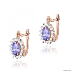 Kolczyki K0182 Tanzanit 2 x 0,40ct różowe złoto