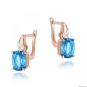 Kolczyki K0400 Topaz 2 x 2,40ct różowe złoto