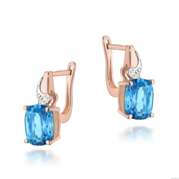 Kolczyki K0400 Topaz 2 x 2,40ct różowe złoto