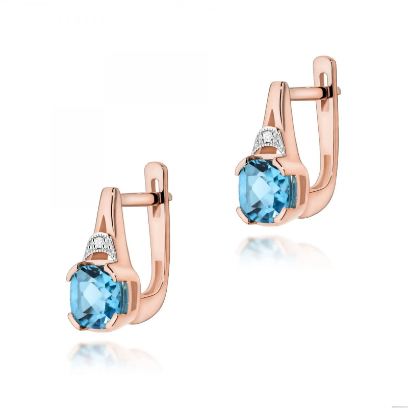 Kolczyki K0040 Topaz 2 x 1,10ct różowe złoto