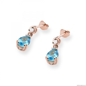 Kolczyki K0006 Topaz 2 x 0,90ct różowe złoto