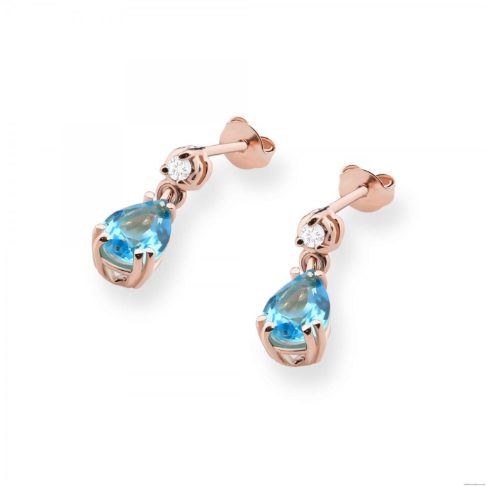 Kolczyki K0006 Topaz 2 x 0,90ct różowe złoto