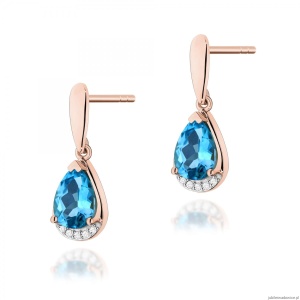 Kolczyki K0051 Topaz 2 x 1,40ct różowe złoto