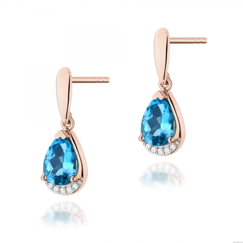 Kolczyki K0051 Topaz 2 x 1,40ct różowe złoto