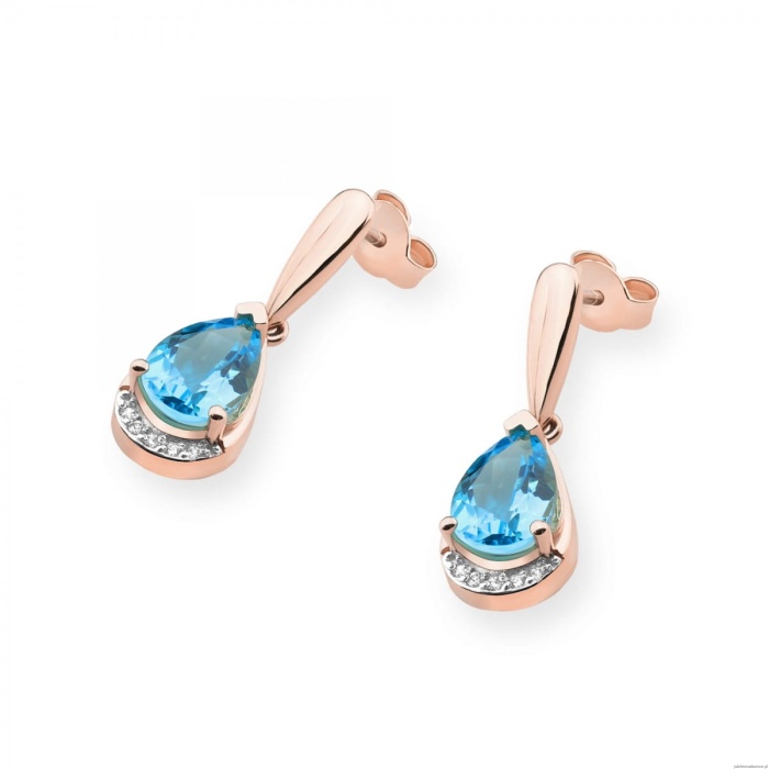 Kolczyki K0051 Topaz 2 x 1,40ct różowe złoto