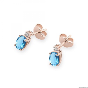 Kolczyki K0001 Topaz 2 x 0,50ct różowe złoto