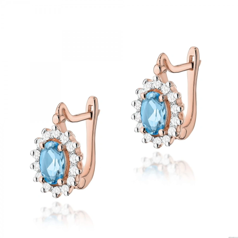 Kolczyki K0182 Topaz 2 x 0,50ct różowe złoto