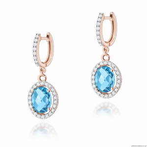Kolczyki K0080 Topaz 2 x 1,70ct różowe złoto