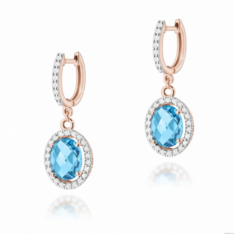 Kolczyki K0080 Topaz 2 x 1,70ct różowe złoto